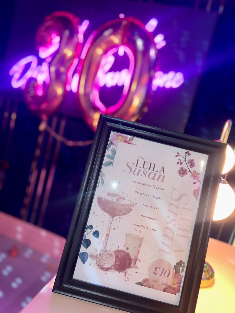 A personalised cocktail menu in Le Fleur