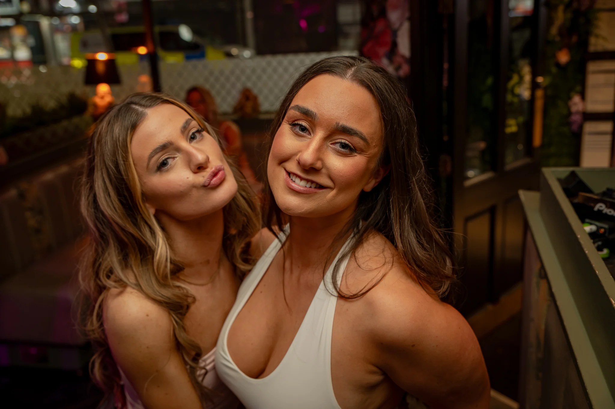 Two friends at the bar